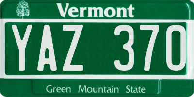 VT license plate YAZ370
