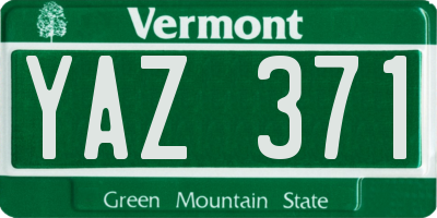 VT license plate YAZ371