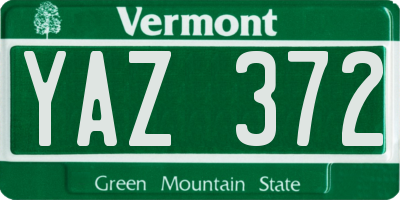 VT license plate YAZ372