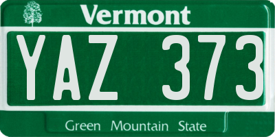 VT license plate YAZ373