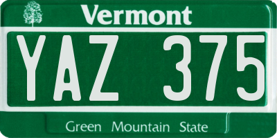 VT license plate YAZ375