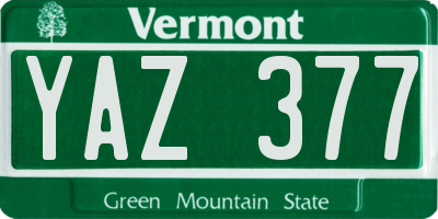 VT license plate YAZ377