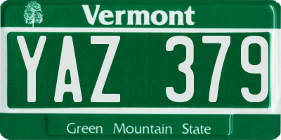 VT license plate YAZ379