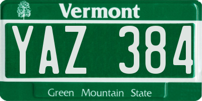 VT license plate YAZ384