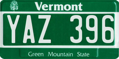 VT license plate YAZ396