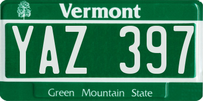 VT license plate YAZ397