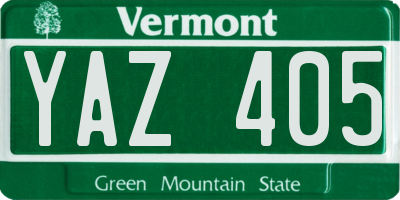 VT license plate YAZ405