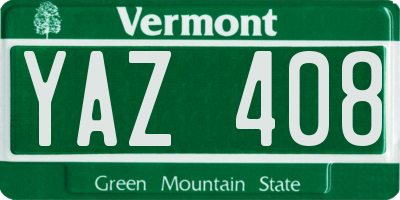 VT license plate YAZ408
