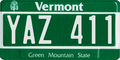 VT license plate YAZ411