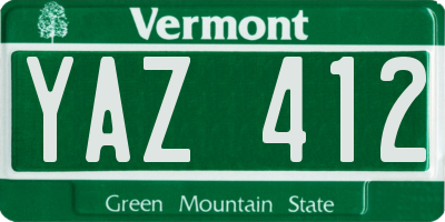VT license plate YAZ412