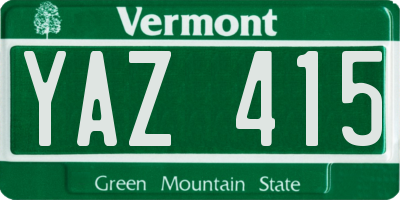 VT license plate YAZ415