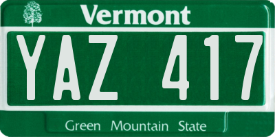 VT license plate YAZ417