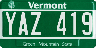 VT license plate YAZ419