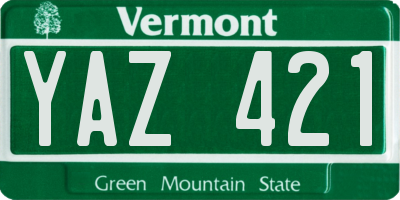 VT license plate YAZ421
