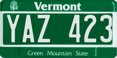 VT license plate YAZ423
