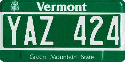 VT license plate YAZ424