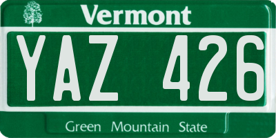 VT license plate YAZ426