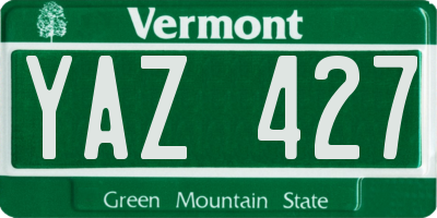 VT license plate YAZ427