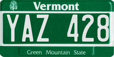 VT license plate YAZ428