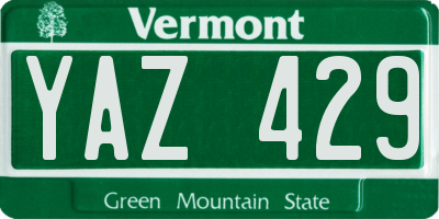 VT license plate YAZ429