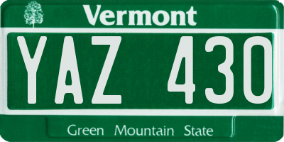 VT license plate YAZ430