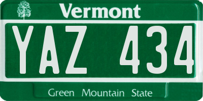 VT license plate YAZ434
