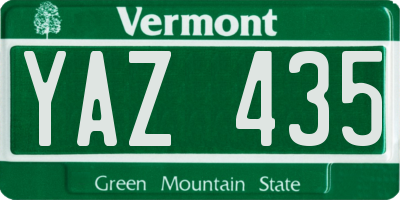 VT license plate YAZ435