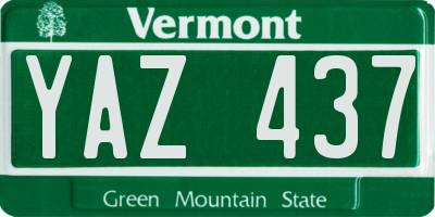 VT license plate YAZ437