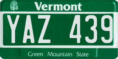 VT license plate YAZ439