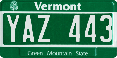 VT license plate YAZ443