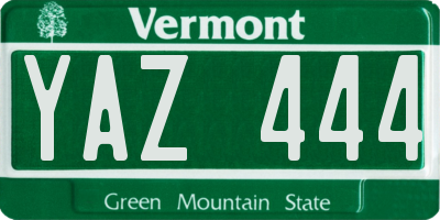 VT license plate YAZ444