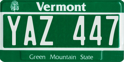 VT license plate YAZ447