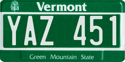 VT license plate YAZ451