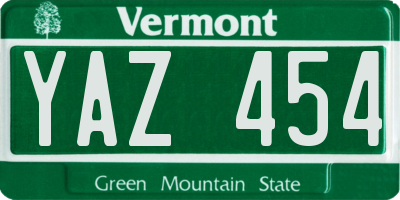 VT license plate YAZ454