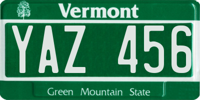 VT license plate YAZ456