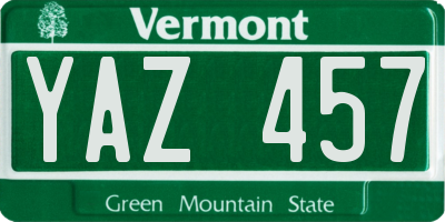 VT license plate YAZ457