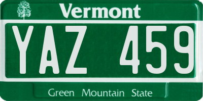 VT license plate YAZ459