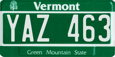 VT license plate YAZ463