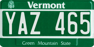 VT license plate YAZ465