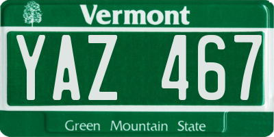 VT license plate YAZ467