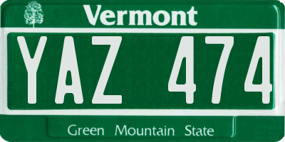 VT license plate YAZ474