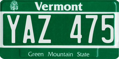VT license plate YAZ475
