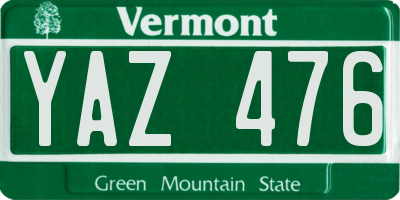 VT license plate YAZ476