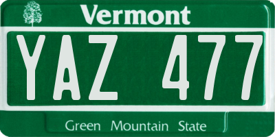 VT license plate YAZ477