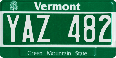 VT license plate YAZ482