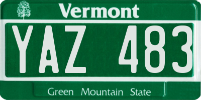 VT license plate YAZ483