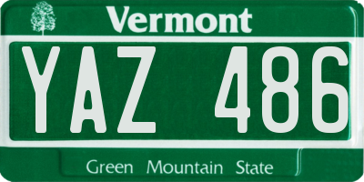 VT license plate YAZ486