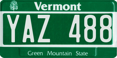 VT license plate YAZ488