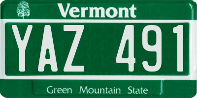 VT license plate YAZ491