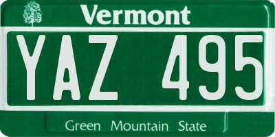 VT license plate YAZ495